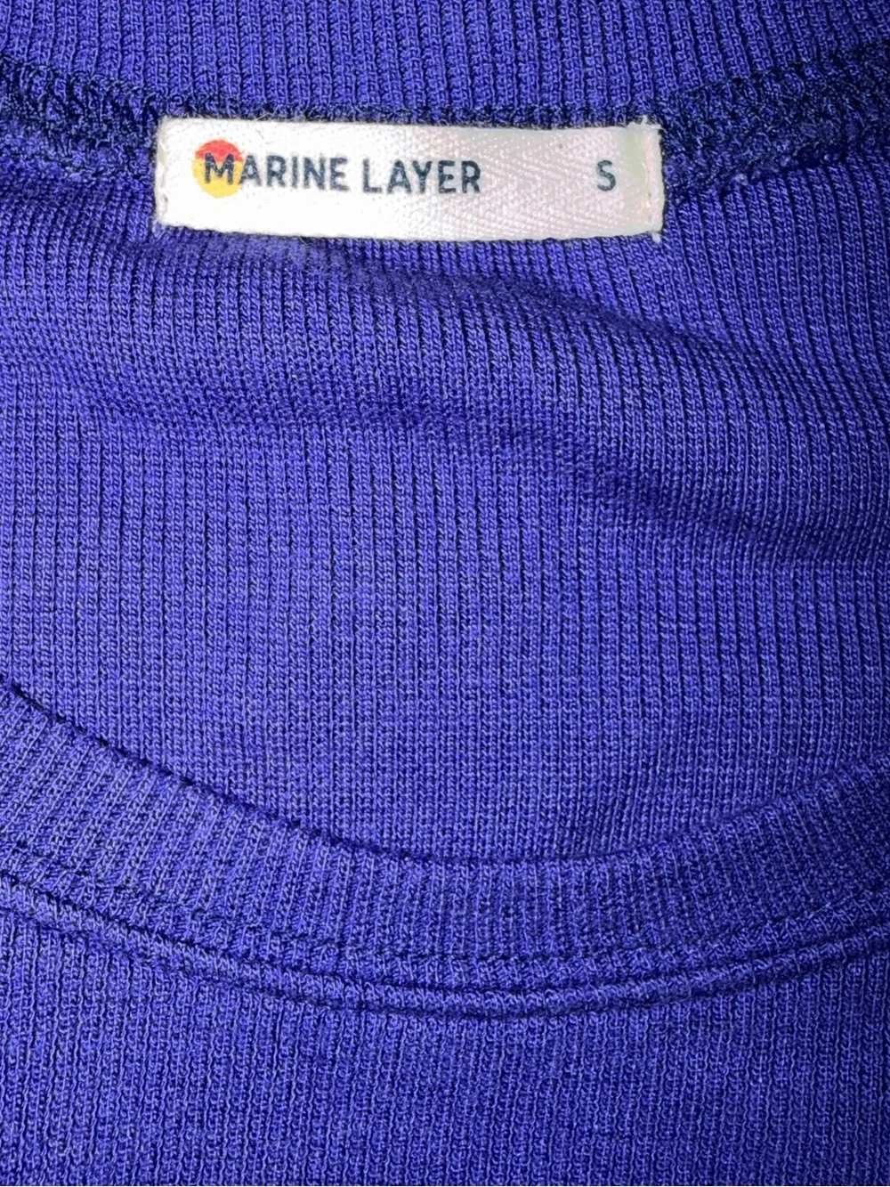 Marine Layer Royal Blue Ribbed Knit Top